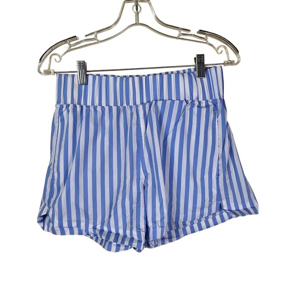 AYR Staycation Blue + White Stripe Women's Shorts Size S Nautical Preppy Summer
